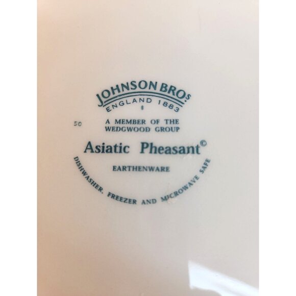 Johnson Bros England Asiatic Pheasants Blue Floral Square Dinner Plate 10.5"x10. - Picture 5 of 6